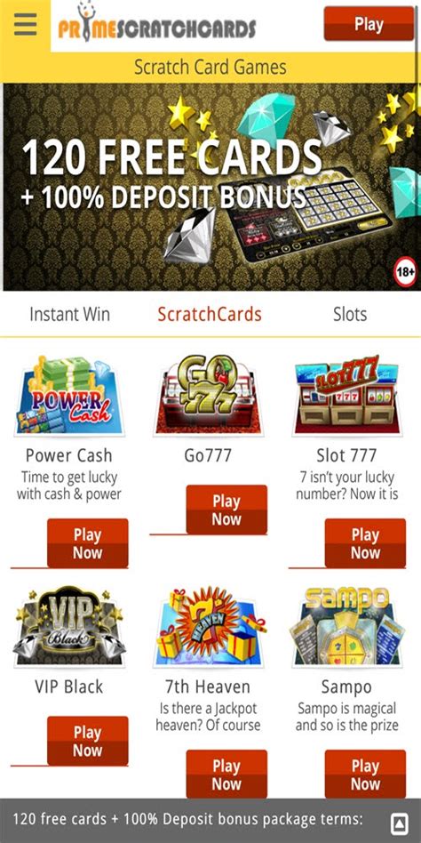 Primescratchcards casino mobile